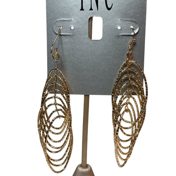 I.N.C.Twisted Gold-Tone Openwork Hoop Earrings For Women - Picture 2 of 3